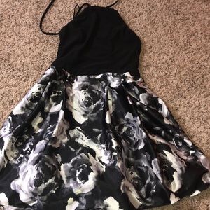 Floral halter hoco dress